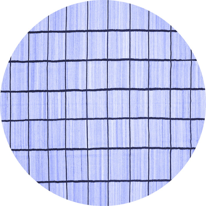 Round Solid Blue Modern Rug, con552blu