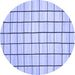 Round Solid Blue Modern Rug, con552blu