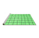 Sideview of Machine Washable Solid Emerald Green Modern Area Rugs, wshcon552emgrn