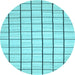 Round Solid Light Blue Modern Rug, con552lblu