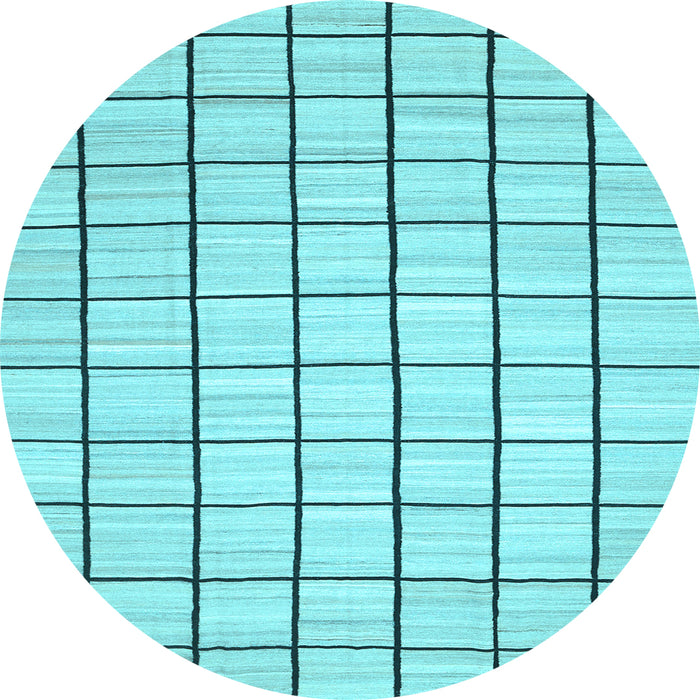 Round Machine Washable Solid Light Blue Modern Rug, wshcon552lblu