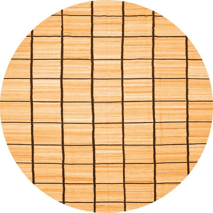 Square Solid Orange Modern Rug, con552org
