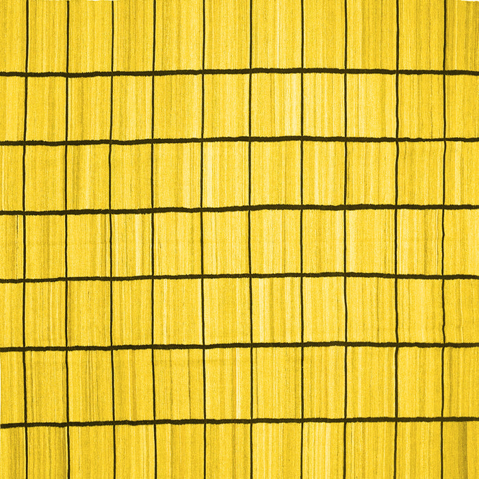 Square Machine Washable Solid Yellow Modern Rug, wshcon552yw