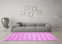 Machine Washable Solid Pink Modern Rug, wshcon552pnk