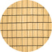 Round Solid Brown Modern Rug, con552brn