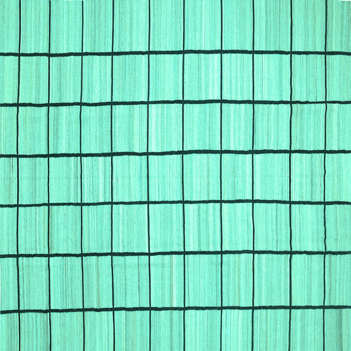 Square Machine Washable Solid Turquoise Modern Area Rugs, wshcon552turq