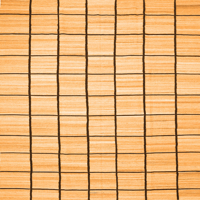 Round Machine Washable Solid Orange Modern Area Rugs, wshcon552org