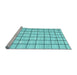 Sideview of Machine Washable Solid Light Blue Modern Rug, wshcon552lblu