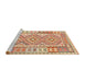 Serging Thickness of Machine Washable Contemporary Orange Rug, wshcon553