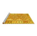 Sideview of Machine Washable Oriental Yellow Traditional Rug, wshcon553yw