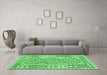 Machine Washable Oriental Emerald Green Traditional Area Rugs in a Living Room,, wshcon553emgrn