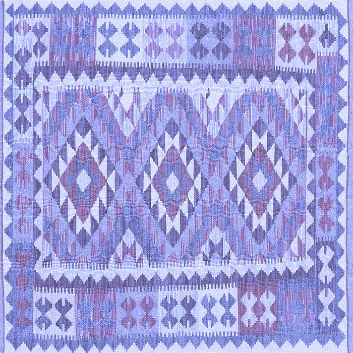 Square Machine Washable Oriental Blue Traditional Rug, wshcon553blu