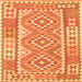 Round Machine Washable Oriental Orange Traditional Area Rugs, wshcon553org