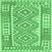 Square Oriental Emerald Green Traditional Rug, con553emgrn