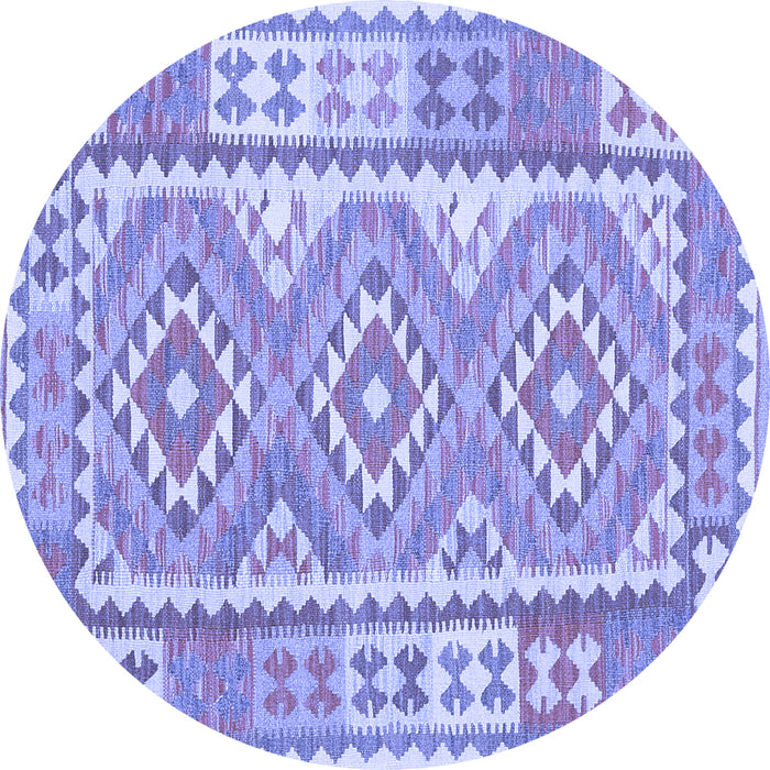 Round Oriental Blue Traditional Rug, con553blu