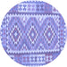 Round Oriental Blue Traditional Rug, con553blu