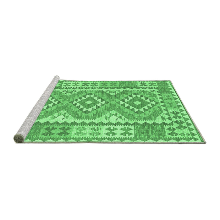 Sideview of Machine Washable Oriental Emerald Green Traditional Area Rugs, wshcon553emgrn
