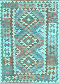 Oriental Light Blue Traditional Rug, con553lblu