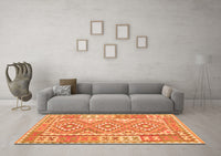 Machine Washable Oriental Orange Traditional Rug, wshcon553org