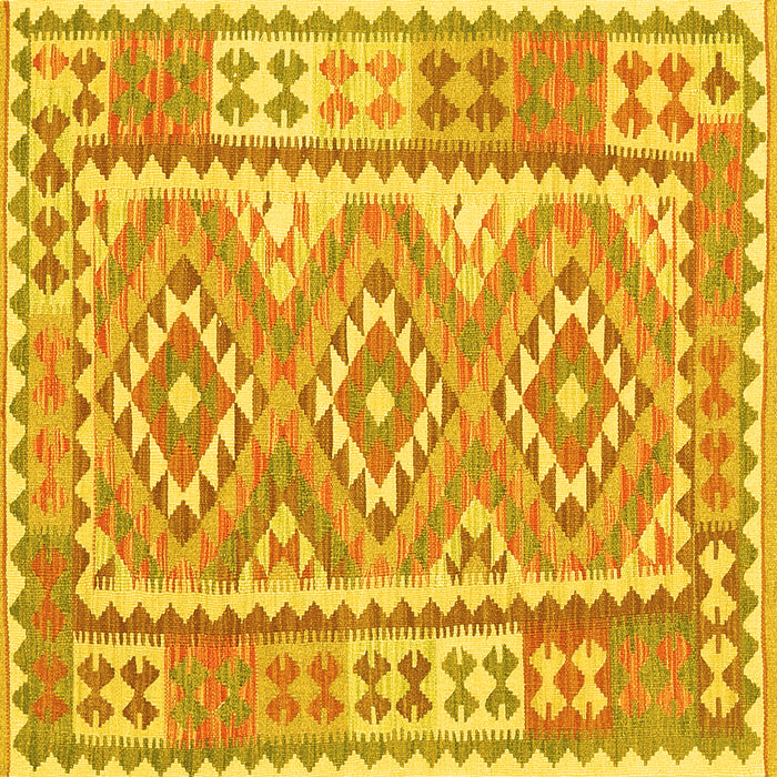 Square Oriental Yellow Traditional Rug, con553yw
