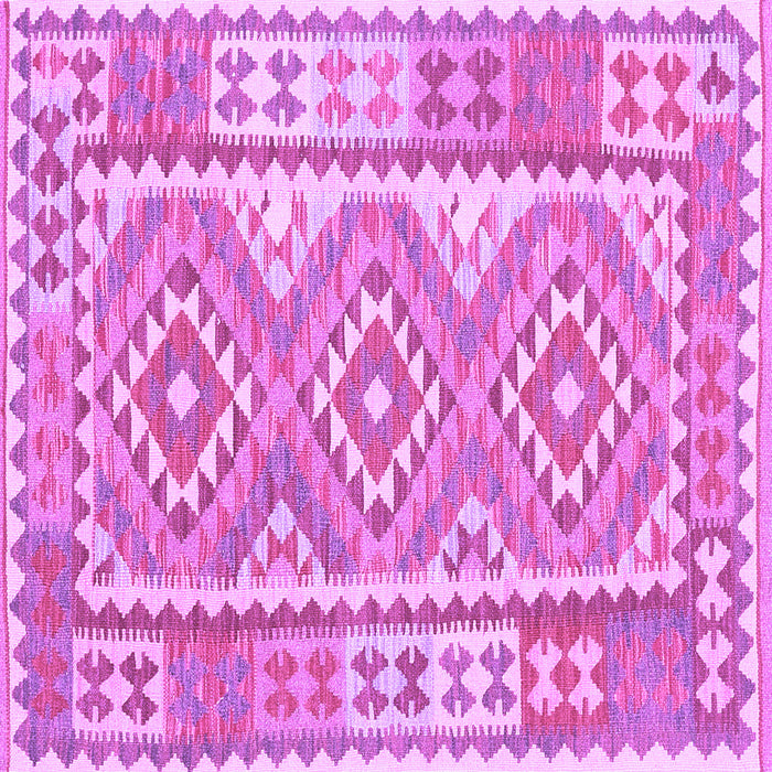 Square Machine Washable Oriental Purple Traditional Area Rugs, wshcon553pur