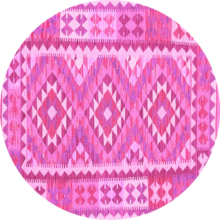 Round Oriental Pink Traditional Rug, con553pnk