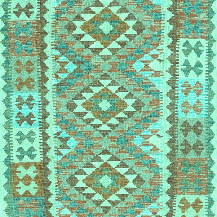 Machine Washable Oriental Turquoise Traditional Area Rugs, wshcon553turq