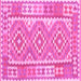 Square Machine Washable Oriental Pink Traditional Rug, wshcon553pnk