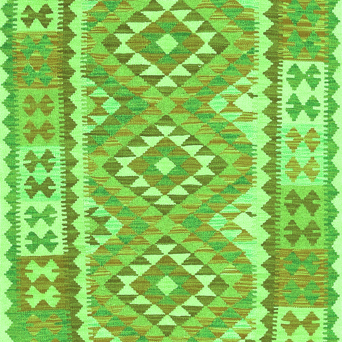 Serging Thickness of Machine Washable Oriental Green Traditional Area Rugs, wshcon553grn