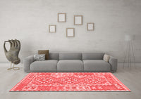 Machine Washable Oriental Red Traditional Rug, wshcon553red