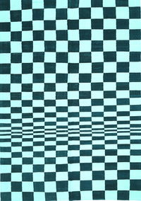 Checkered Light Blue Modern Rug, con554lblu