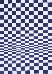 Checkered Blue Modern Rug, con554blu