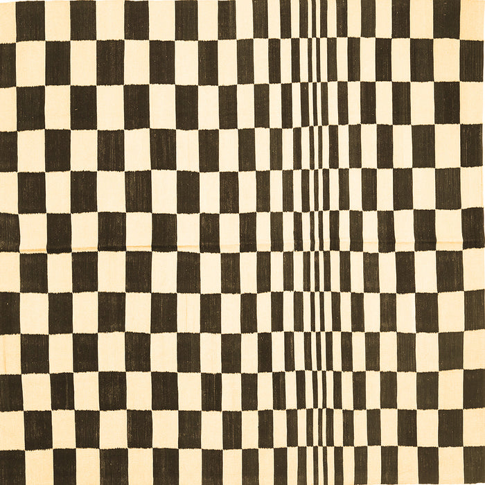 Square Machine Washable Checkered Brown Modern Rug, wshcon554brn