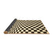 Sideview of Checkered Brown Modern Rug, con554brn