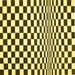 Square Machine Washable Checkered Yellow Modern Rug, wshcon554yw