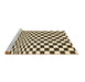 Sideview of Machine Washable Checkered Brown Modern Rug, wshcon554brn