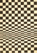 Checkered Brown Modern Rug, con554brn