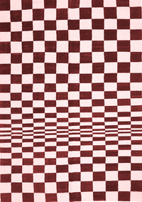 Checkered Red Modern Rug, con554red