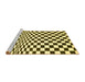 Sideview of Machine Washable Checkered Yellow Modern Rug, wshcon554yw