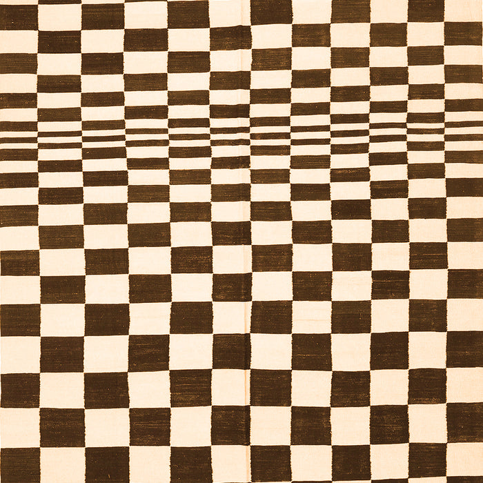 Checkered Orange Modern Rug, con554org