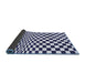 Sideview of Checkered Blue Modern Rug, con554blu