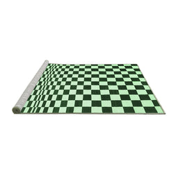 Sideview of Machine Washable Checkered Emerald Green Modern Area Rugs, wshcon554emgrn