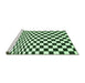 Sideview of Machine Washable Checkered Emerald Green Modern Area Rugs, wshcon554emgrn