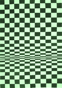 Checkered Emerald Green Modern Rug, con554emgrn