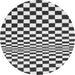 Square Checkered Gray Modern Rug, con554gry