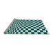 Sideview of Machine Washable Checkered Light Blue Modern Rug, wshcon554lblu