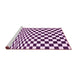 Sideview of Machine Washable Checkered Pink Modern Rug, wshcon554pnk