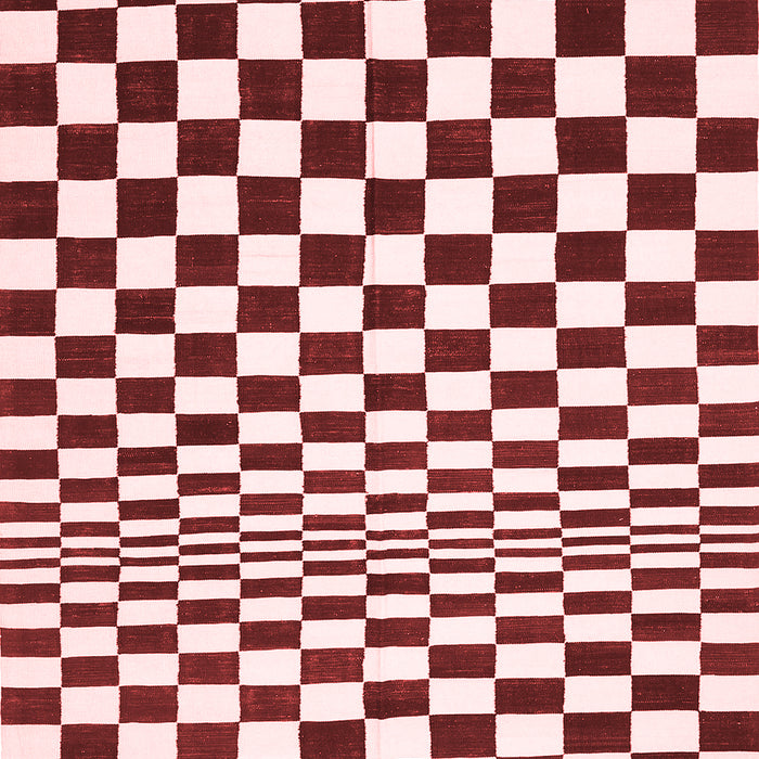 Machine Washable Checkered Red Modern Rug, wshcon554red