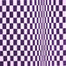 Square Checkered Purple Modern Rug, con554pur