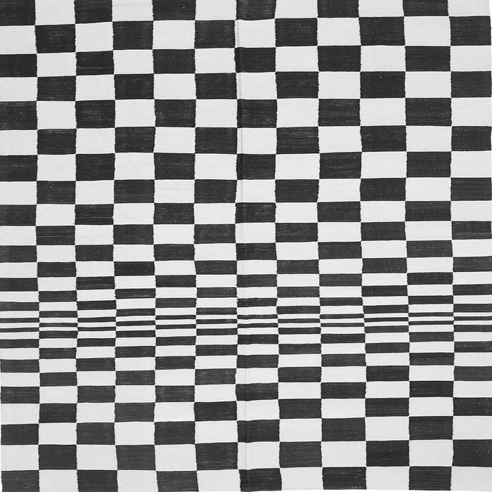 Serging Thickness of Checkered Gray Modern Rug, con554gry